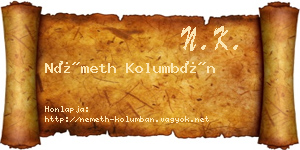 Németh Kolumbán névjegykártya